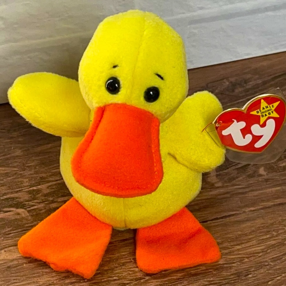 One Webbed Foot Quackers TY Beanie Baby RARE
